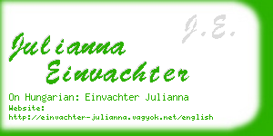 julianna einvachter business card